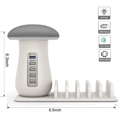 Multi-Port Fast charger 3.0 with Mushroom Lamp