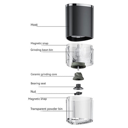 Portable Transparent Electric Coffee Grinder